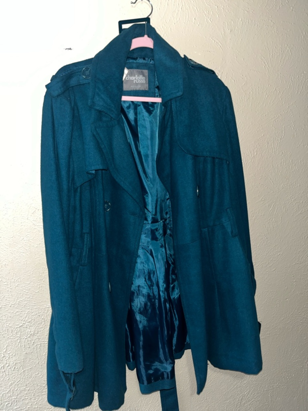 Charlotte Russe Teal Trench Coat